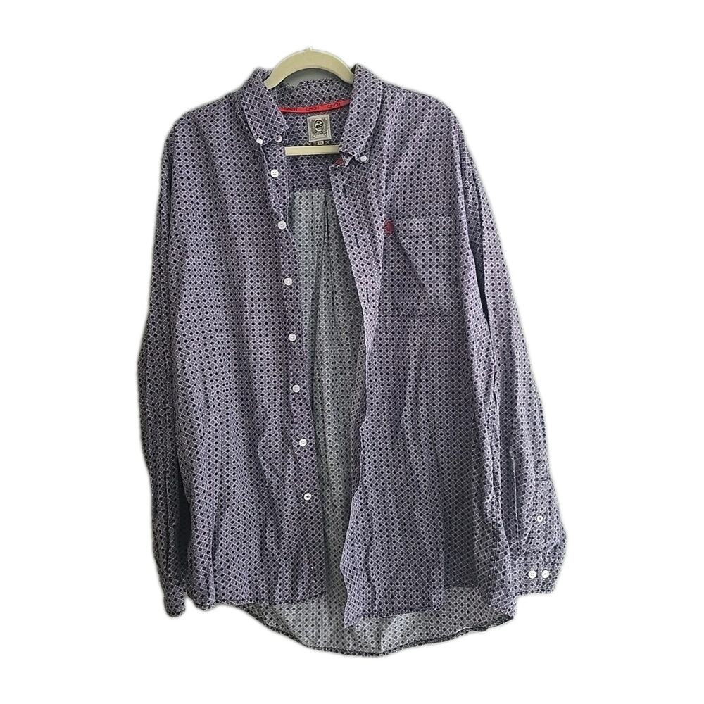 Cinch Purple Geometric Long Sleeve Western Button Down Shirt Men's Size XL